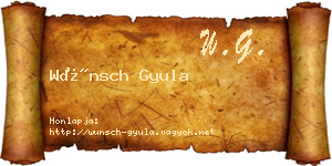 Wünsch Gyula névjegykártya