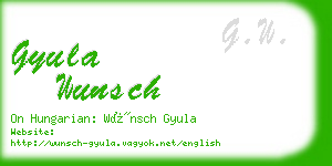 gyula wunsch business card